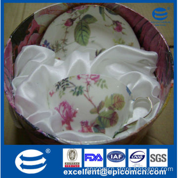 gold rim flower decal bone china 200cc cup and saucer gift promotion sale